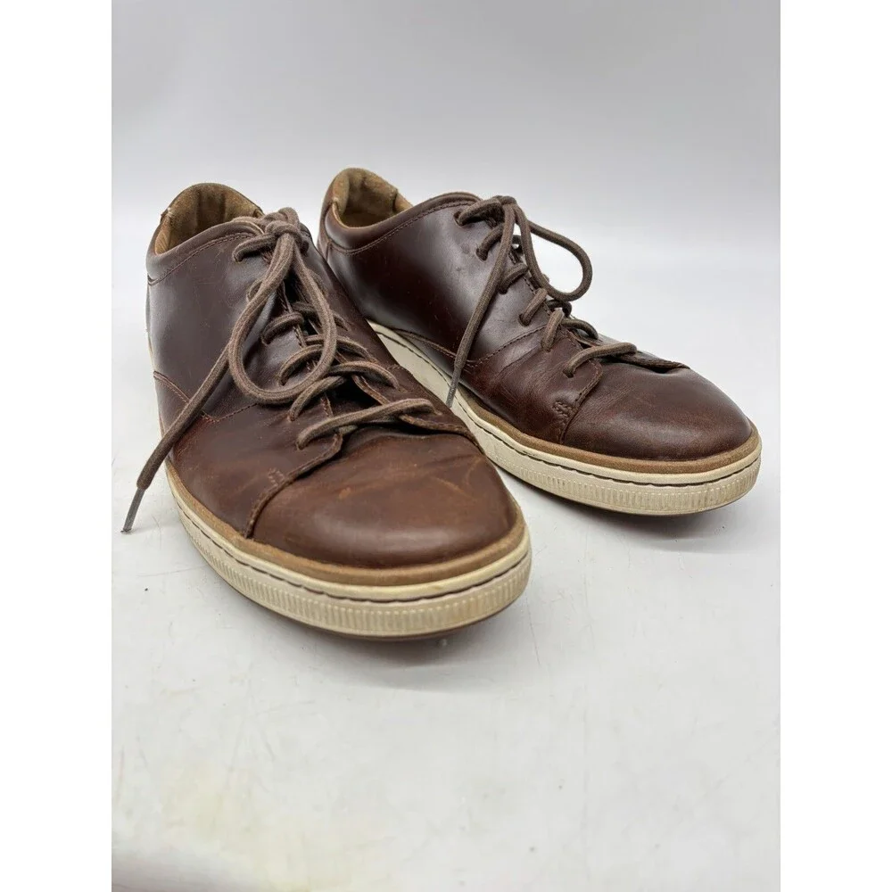 Clarks Mens Low Chestnut Brown Leather Casual Sneakers Shoes Sz 13